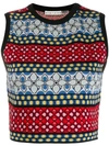 ALICE AND OLIVIA CROPPED KNITTED TOP