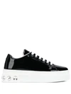 MIU MIU MIU MIU CRYSTAL EMBELLISHED LACE UP TRAINERS - 黑色