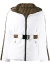 Fendi Hooded Ff Panelled Jacket In White
