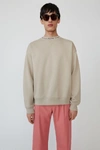 Acne Studios Flogho Mushroom Beige In Logo Crewneck Sweatshirt