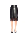 ERMANNO SCERVINO SKIRT IN LEATHER WITH LACE BOTTOM,10996458