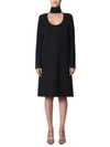 Bottega Veneta Wool-blend Turtleneck Midi Dress In Black
