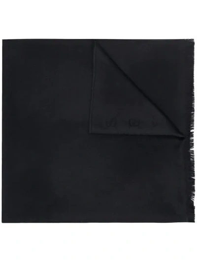 Gucci Gg Jacquard Wool Scarf In Black