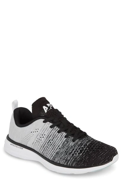 Apl Athletic Propulsion Labs Techloom Pro Knit Running Shoe In Cement/ White/ Black
