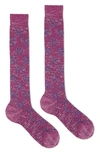 Gucci Logo Socks In Mauve/ Blue