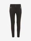 Alexander Mcqueen Lace-trim Skinny Leather Trousers In Black/red