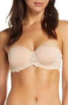 Simone Perele Caresse Strapless Underwire Bra In Peau Rose