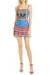 ALICE AND OLIVIA MOORE MIX PRINT MINIDRESS,CC906P65505