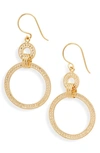 ANNA BECK DOUBLE DROP HOOP EARRINGS,4283E-GLD