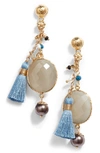 Gas Bijoux Serti Pondicherie Earrings In Light Aqua