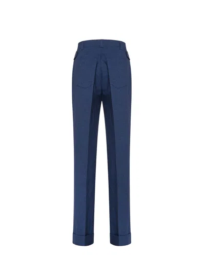 19.70 Nineteen Seventy Blue Soft-fit Trousers In Denim Indaco