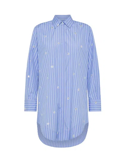 19.70 Nineteen Seventy Striped Shirt With Sequins In Blu
