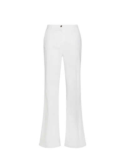 19.70 Nineteen Seventy White High-waisted Flared Trousers In Bianco