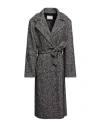 19.70 Nineteen Seventy Woman Coat Black Size 6 Polyester