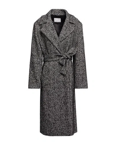 19.70 Nineteen Seventy Woman Coat Black Size 6 Polyester