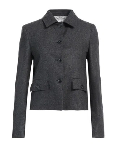 19.70 Nineteen Seventy Woman Jacket Lead Size 6 Wool, Polyamide In Gray