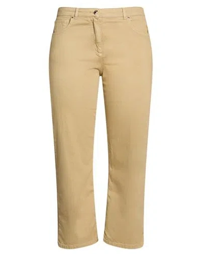 19.70 Nineteen Seventy Woman Jeans Beige Size 10 Cotton, Elastane In Brown
