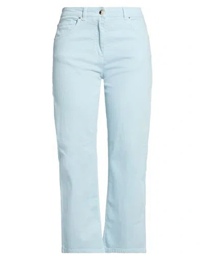 19.70 Nineteen Seventy Woman Jeans Sky Blue Size 6 Cotton, Elastane
