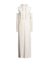19.70 Nineteen Seventy Woman Maxi Dress Ivory Size 6 Cotton, Viscose, Polyamide, Elastane In White