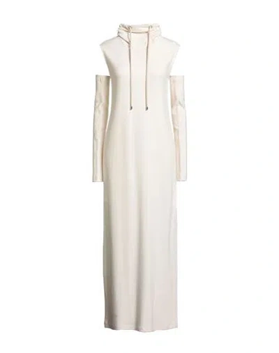 19.70 Nineteen Seventy Woman Maxi Dress Ivory Size 6 Cotton, Viscose, Polyamide, Elastane In White