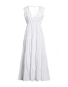 19.70 Nineteen Seventy Woman Maxi Dress White Size 8 Cotton, Polyester In White