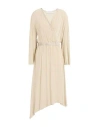 19.70 Nineteen Seventy Woman Midi Dress Beige Size 6 Viscose In Neutral