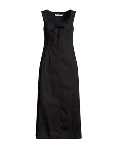 19.70 Nineteen Seventy Woman Midi Dress Black Size 6 Cotton