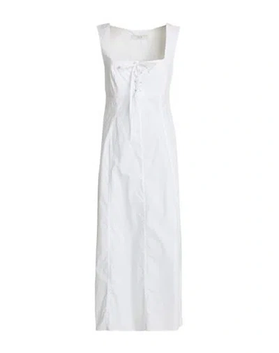 19.70 Nineteen Seventy Woman Midi Dress White Size 8 Cotton