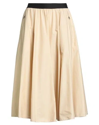 19.70 Nineteen Seventy Woman Midi Skirt Beige Size 8 Cotton In Neutral
