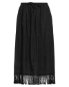 19.70 Nineteen Seventy Woman Midi Skirt Black Size 2 Cotton In Black