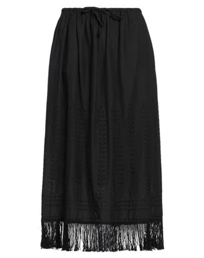 19.70 Nineteen Seventy Woman Midi Skirt Black Size 2 Cotton