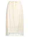 19.70 Nineteen Seventy Woman Midi Skirt Cream Size L Cotton, Polyester In White