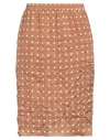 19.70 Nineteen Seventy Woman Midi Skirt Tan Size 6 Polyester In Brown