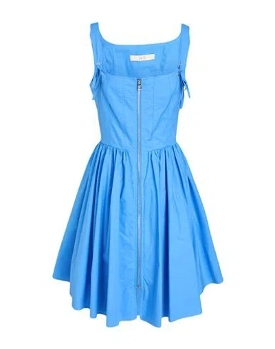 19.70 Nineteen Seventy Woman Mini Dress Azure Size 6 Cotton In Blue
