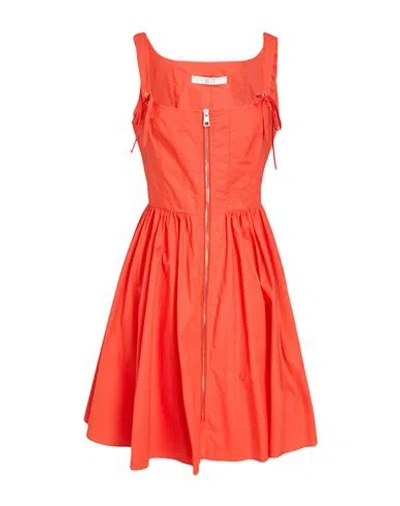 19.70 Nineteen Seventy Woman Mini Dress Coral Size 6 Cotton In Red