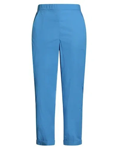 19.70 Nineteen Seventy Woman Pants Azure Size 10 Cotton In Blue