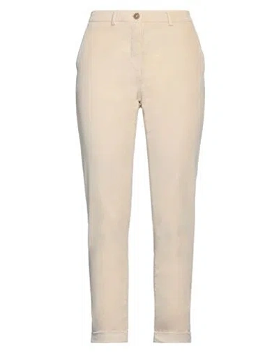 19.70 Nineteen Seventy Woman Pants Beige Size 12 Cotton, Modal, Elastane