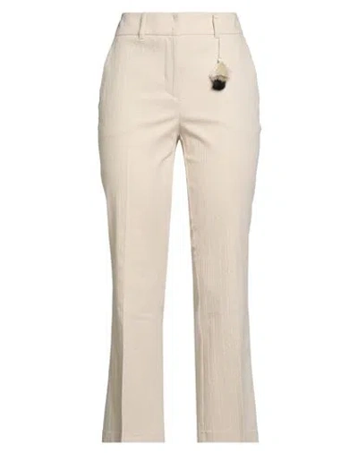 19.70 Nineteen Seventy Woman Pants Beige Size 8 Cotton, Elastane In Sand