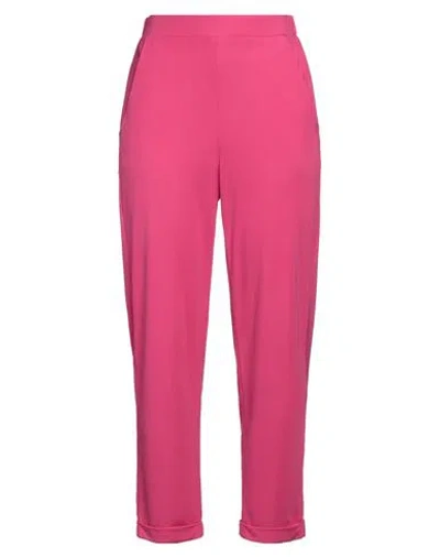 19.70 Nineteen Seventy Woman Pants Fuchsia Size 12 Viscose, Polyamide, Elastane In Pink