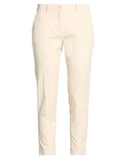 19.70 Nineteen Seventy Woman Pants Ivory Size 6 Cotton, Elastane In Neutral