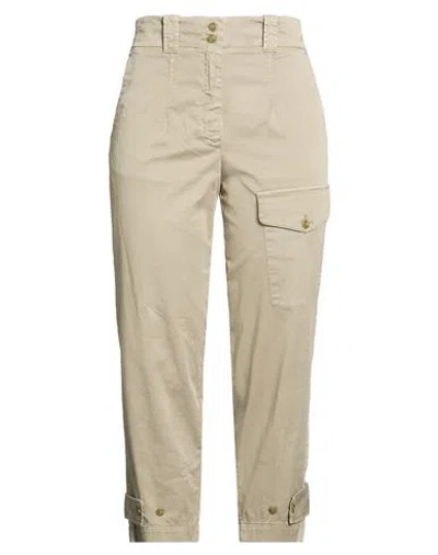 19.70 Nineteen Seventy Woman Pants Khaki Size 10 Cotton, Elastane In Neutral