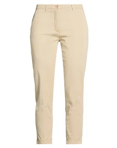 19.70 Nineteen Seventy Woman Pants Khaki Size 4 Cotton, Elastane In Neutral