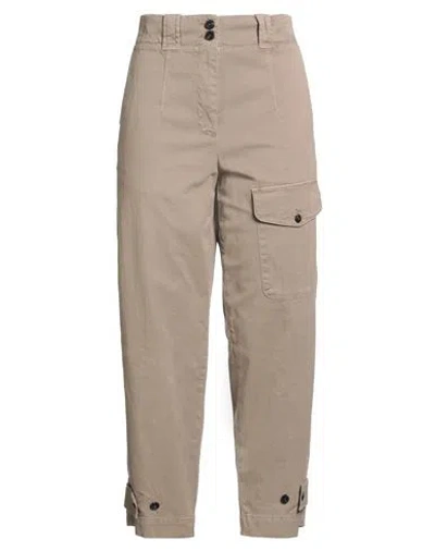 19.70 Nineteen Seventy Woman Pants Khaki Size 8 Cotton, Elastane In Beige
