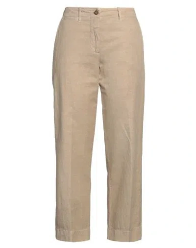 19.70 Nineteen Seventy Woman Pants Sand Size 10 Cotton, Linen, Elastane In Beige