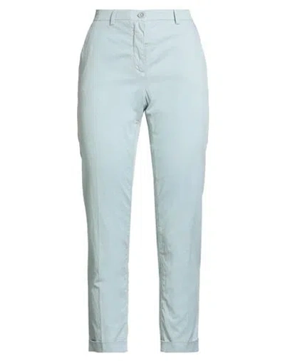 19.70 Nineteen Seventy Woman Pants Sky Blue Size 4 Cotton, Linen, Elastane