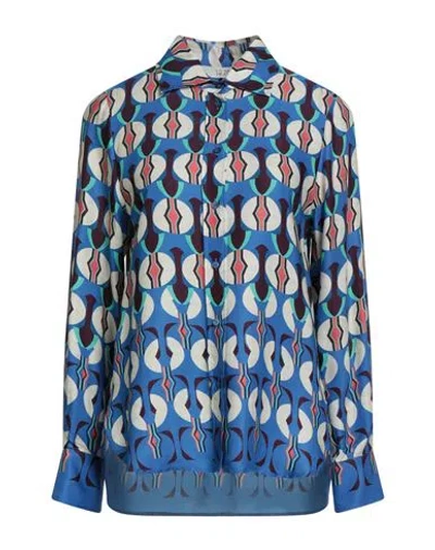 19.70 Nineteen Seventy Woman Shirt Blue Size 8 Viscose
