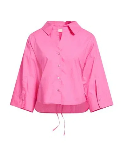 19.70 Nineteen Seventy Woman Shirt Fuchsia Size 12 Cotton In Pink