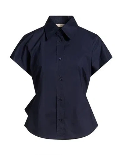 19.70 Nineteen Seventy Woman Shirt Navy Size 8 Cotton In Blue