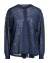 19.70 Nineteen Seventy Woman Sweater Navy Size 4 Linen, Polyester, Silk In Blue
