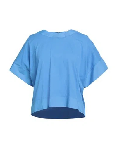 19.70 Nineteen Seventy Woman T-shirt Azure Size Xl Cotton In Blue